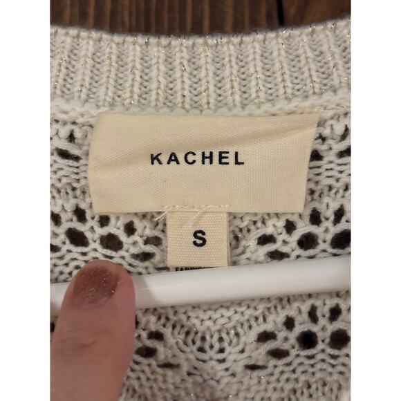 Anthropologie Kachel Shimmer Crochet Top Small - Picture 7 of 10
